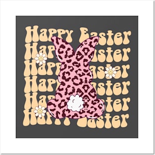 happy easter day bunny retro Posters and Art